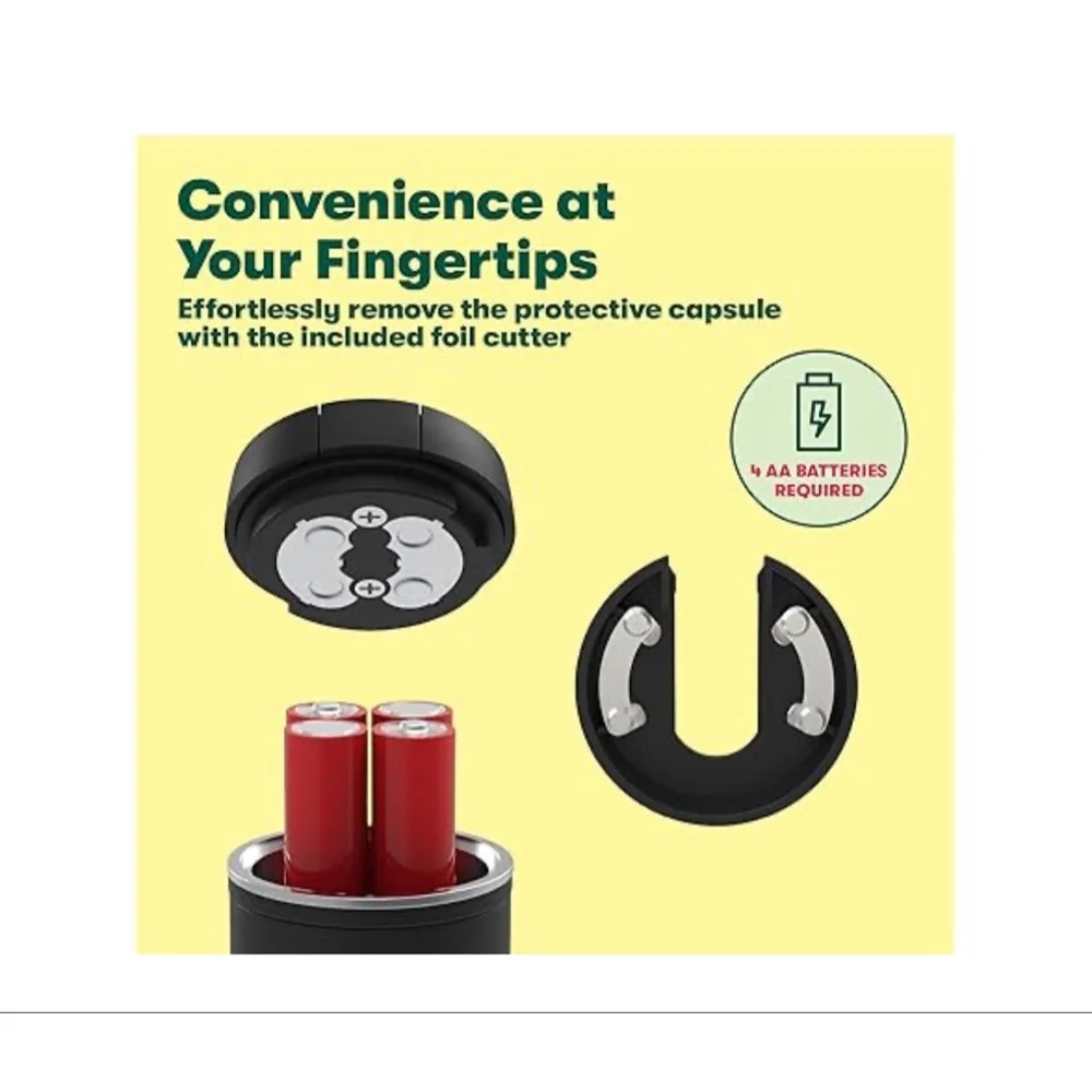 NEW Bella Electric Wine Opener One Size Black Silver